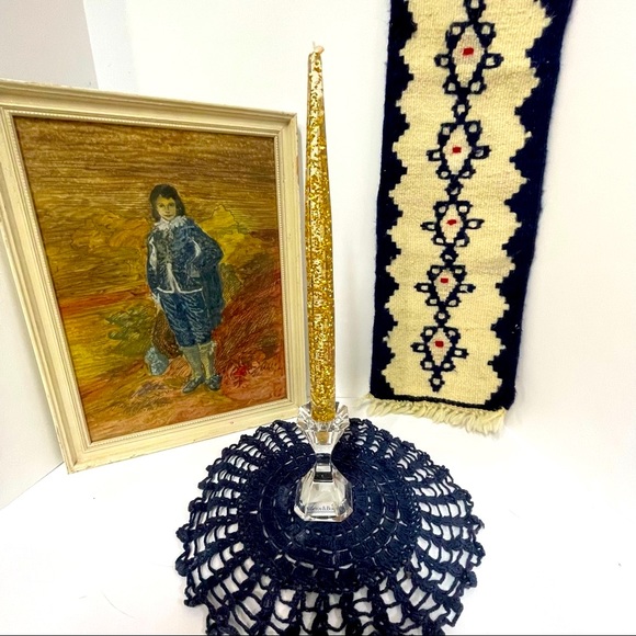 Mid Century gold fleck lucite candle - Picture 1 of 4